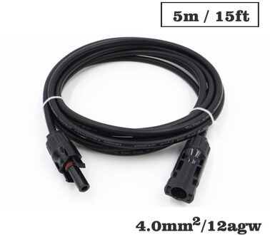 1 Pc X 4mm2 12AWG 3ft 6ft 9ft 15ft 30ft Pv Connector Extension Verbinding Tak Zwarte Parallelle Serie Verleng Kabel