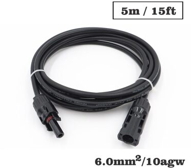 1 Pc X 6mm2 10AWG 3ft 6ft 9ft 15ft 30ft Pv Connector Extension Verbinding Tak Zwarte Parallelle Serie Verleng Kabel