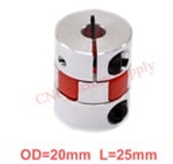 1 pc XB Coupler Aluminium Plum Flexibele Askoppeling D20L25 6x8mm Motor Connector Flexibele Koppeling 5/6/6.35/8mm 5 X 6