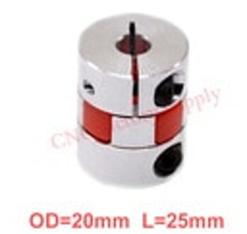 1 pc XB Coupler Aluminium Plum Flexibele Askoppeling D20L25 6x8mm Motor Connector Flexibele Koppeling 5/6/6.35/8mm 6 X 6