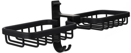 1 Pc Zeep Rek Afvoer Beugel Verwijderbare Opslag Rack Met Nail-Gratis Lijm Badkamer Organizer zwart