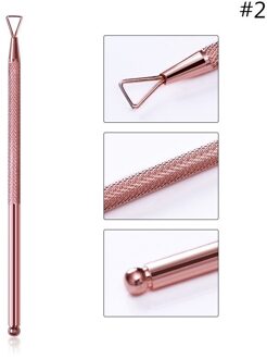 1 Pc Zilver Dual-Ended Rvs Uv Gel Remover Cuticle Pusher Manicure Professionele Nail Art Care Tools 2