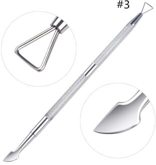 1 Pc Zilver Dual-Ended Rvs Uv Gel Remover Cuticle Pusher Manicure Professionele Nail Art Care Tools 3