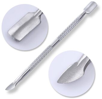 1 Pc Zilver Dual-Ended Rvs Uv Gel Remover Cuticle Pusher Manicure Professionele Nail Art Care Tools 5