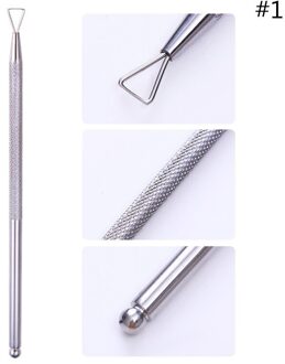 1 Pc Zilver Dual-Ended Rvs Uv Gel Remover Cuticle Pusher Manicure Professionele Nail Art Care Tools