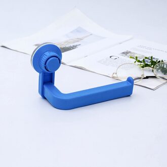 1 Pc Zuignap Rack Keuken Badkamer Opslag Waterdichte Vochtbestendig Handdoek Accessoires Plank Wall Mounted Toiletrolhouder blauw