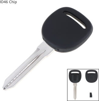 1 Pc Zwart Pp Vervanging Transponder Ignition Key Ongecensureerd Blade Blank Autosleutel Met Id 46 Chip Fit Voor Chevrolet auto 'S