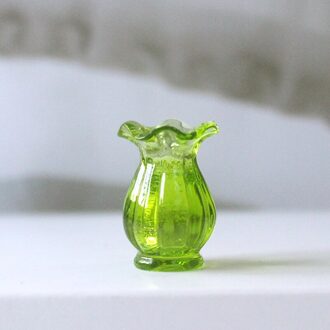1 Pcs 1/12 Dollhouse Miniatuur Mini Vaas Voor Ob11 Bjd Poppenhuis Keuken Meubels Decor Accessoires groen