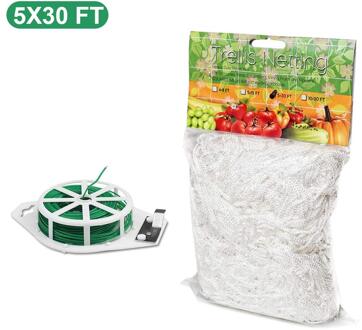 1 Pcs 1.67X5 M Plant Klimmen Netto Mesh Polyester Netto Bloem Komkommer Planten Schepnet Frame Ondersteuning Mesh wijnstok Trellis Netting 5X30FT