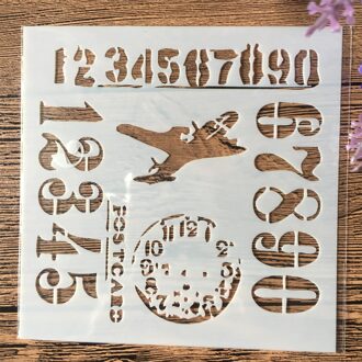 1 Pcs 13 cm 9 Soorten Klok Bladeren Vliegtuig DIY Craft Gelaagdheid Stencils Schilderij Scrapbooking Stempelen Embossing Album Card Template f5004-3