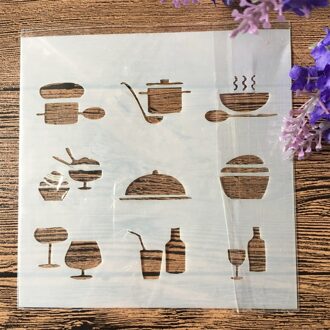 1 Pcs 13 cm 9 Soorten Klok Bladeren Vliegtuig DIY Craft Gelaagdheid Stencils Schilderij Scrapbooking Stempelen Embossing Album Card Template f5004-8