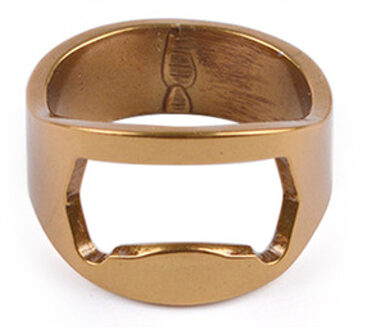 1 Pcs 22 Mm Mini Flesopener Roestvrij Staal Vinger Ring Ring-Shape Fles Bier Cap Opening Remover Keuken gadgets Bar Gereedschap goud