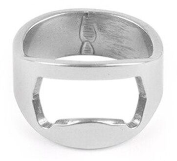 1 Pcs 22 Mm Mini Flesopener Roestvrij Staal Vinger Ring Ring-Shape Fles Bier Cap Opening Remover Keuken gadgets Bar Gereedschap zilver