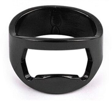 1 Pcs 22 Mm Mini Flesopener Roestvrij Staal Vinger Ring Ring-Shape Fles Bier Cap Opening Remover Keuken gadgets Bar Gereedschap zwart