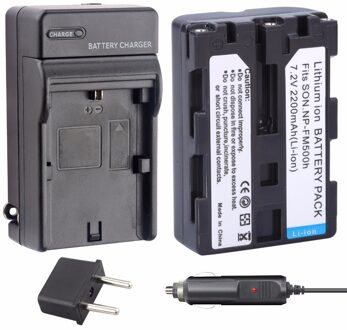 1 pcs 2200 mAh NP-FM500H FM500H Camera Batterij + Lader Voor sony A300 A350 A900 A700K A200, voor sony accessoires