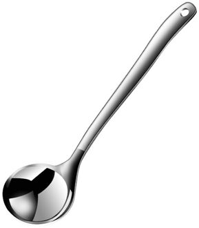 1 Pcs 23.5Cm Roestvrij Stalen Lepel Vergiet Pot Lange Steel Lepels Bestek Soep Drinken Gereedschap Keuken Gadget H01
