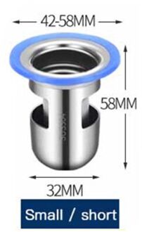 1 Pcs 304 Rvs Met Rubberen Ring Riool Deodorant Afvoerputje Kern Keuken Badkamer Insect En Deodorant Cover klein kort