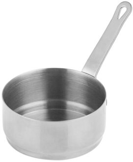 1 Pcs 50Ml/100Ml Kleine Melk Koken Saus Pan Pot Met Lange Steel Rvs Mini Soep pot Verwarming Tool Keuken Benodigdheden Sliver / 100ml