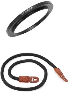 1 Pcs 52Mm-62Mm Zwart Step Up Ring Adapter & 1 Stuks Polyester Katoen Digitale Camera schouderriem