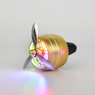 1 Pcs Air Force Auto Air Vent Parfum 3 Fans Met Led Verlichting Auto Decoratie Clip Luchtverfrisser Auto Styling auto Solide Geur goud