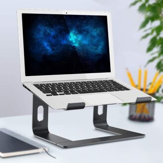 1 Pcs Aluminium Legering Notebook Stand Verhoogde Stand Computer Desktop Metalen Base Koeling Rack Laptop Stand zwart
