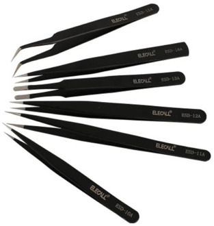 1 Pcs Anti-static ESD Stainless Steel Tweezers Maintenance Tools Industrial Precision Curved Straight Tweezers Repair Tools