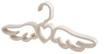 1 Pcs Antislip Angel Wing Vorm Plastic Hanger Kleren Props Huishoudelijke Kleerhangers Volwassen Droogrekken Beige