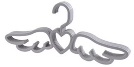 1 Pcs Antislip Angel Wing Vorm Plastic Hanger Kleren Props Huishoudelijke Kleerhangers Volwassen Droogrekken licht grijs