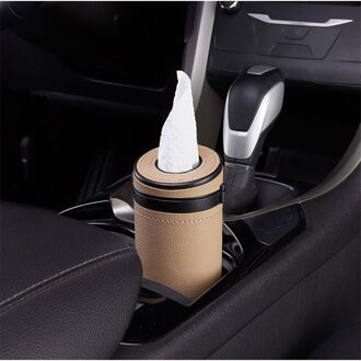 1 Pcs Auto Tissue Box Algemene Auto Ronde Papier Buis Veiligheid Gebroken Raam Tissue Cup Auto Interieur Decoratie beige