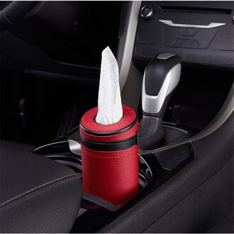1 Pcs Auto Tissue Box Algemene Auto Ronde Papier Buis Veiligheid Gebroken Raam Tissue Cup Auto Interieur Decoratie rood