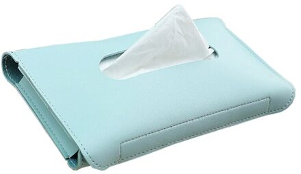1 Pcs Auto Tissue Box Handdoek Sets Auto Zonneklep Pu Leer Tissue Box Houder Auto Interieur Opslag Decoratie Auto interio Blauw