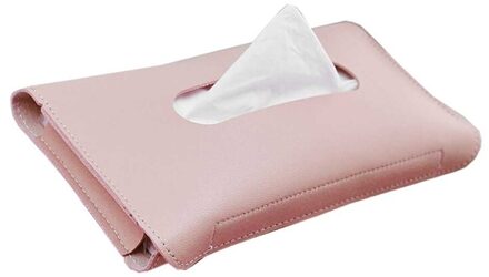 1 Pcs Auto Tissue Box Handdoek Sets Auto Zonneklep Pu Leer Tissue Box Houder Auto Interieur Opslag Decoratie Auto interio Roze