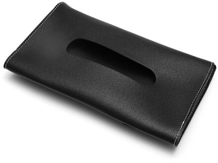 1 Pcs Auto Tissue Box Handdoek Sets Auto Zonneklep Pu Leer Tissue Box Houder Auto Interieur Opslag Decoratie Auto interio zwart