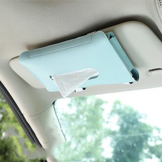 1 Pcs Auto Tissue Doos Lederen Handdoek Sets Auto Zonneklep Tissue Box Houder Auto Interieur Opslag Decoratie Auto-accessoires blauw