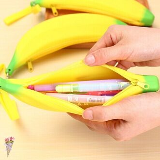 1 Pcs Banana Rubber Portemonnee Estuches Schoolbenodigdheden Briefpapier Novelty Banana Etui Potlood Tas