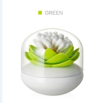 1 Pcs Bloem Patroon Wattenstaafje Houder Opslag Container Tandenstoker Organisator Buis Met Stofkap Plastic Tandenstoker Opbergdoos groen