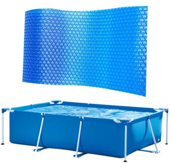 1 Pcs Blue Zwembad Cover Bescherming Zwembad Solar Deken 220 Cm X 150 Cm En Vorm Frame Zwembaden 20Jun5 220x150cm