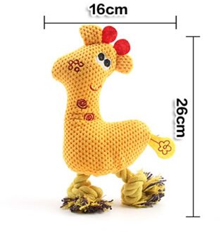 1 Pcs Cleaning Tanden Piepende Interactieve Cartoon Dier Flamingo Vormige Katoenen Touw Hond Speelgoed Pet Training Producten Pet Chew Speelgoed geel hert