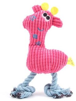 1 Pcs Cleaning Tanden Piepende Interactieve Cartoon Dier Flamingo Vormige Katoenen Touw Hond Speelgoed Pet Training Producten Pet Chew Speelgoed Rood