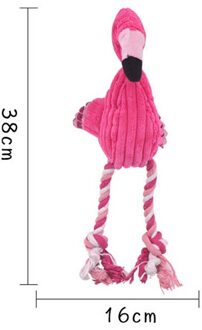 1 Pcs Cleaning Tanden Piepende Interactieve Cartoon Dier Flamingo Vormige Katoenen Touw Hond Speelgoed Pet Training Producten Pet Chew Speelgoed