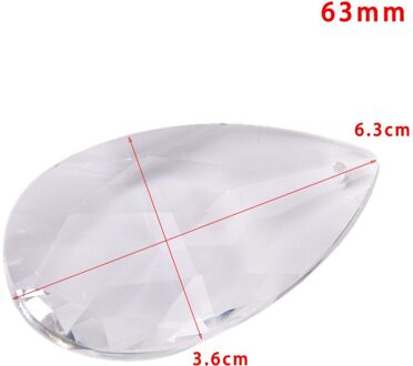 1 Pcs Clear Kroonluchter Glas Kristallen Lamp Multi Facet Kraal Transparant Opknoping Druppels Hangers 63mm
