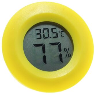 1 Pcs Digitale Ronde Lcd Reptiel Thermometer Hygrometer Temperatuur Meter Gauge Tester Voor Lizard Spider Schildpad Terrarium Tank geel