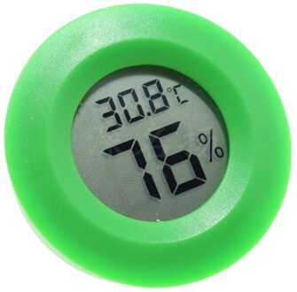 1 Pcs Digitale Ronde Lcd Reptiel Thermometer Hygrometer Temperatuur Meter Gauge Tester Voor Lizard Spider Schildpad Terrarium Tank groen