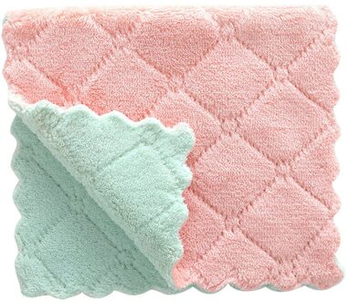 1 Pcs Dishclout Dubbelzijdige Sterke Absorberende Zacht Schuursponsje Keuken Schoonmaken Theedoek Huishoudelijke Schoonmaakdoekje 19DEC23 zwart