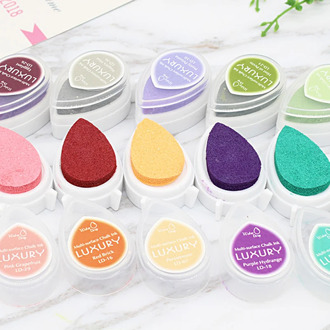 1 pcs DIY 40 Colors Creative Scrapbooking Oil Rubber Stamps Ink Pad Wedding Book Decoration Party Drop Shape Kwaii Inkpad