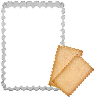 1 Pcs Diy Zandkoekjes Cookie Cutter Rechthoek Cookie En Rechthoekige Kant Snijden Rvs Biscuit Cakevorm Kids Verjaardag