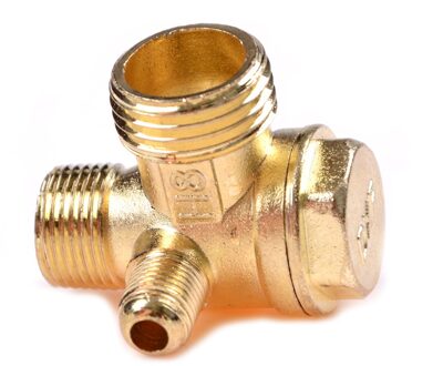 1 Pcs Draad 90 Graden 3 Poort Messing Centrale Pneumatische Kleppen Air Compressor Terugslagklep Diy Home Gereedschap