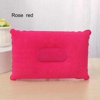 1 Pcs Draagbare Mini Reizen Kussen Ultralight Draagbare Air Opblaasbaar Kussen Outdoor CampingTravel Zacht Kussen voor Outdoor Sport roos rood