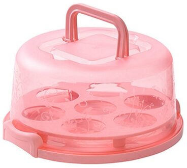 1 Pcs Draagbare Taartdoos Voedsel Vers Houden Doos Koelkast Vers Houden Ontvangen Doos Fruit Groenten Opslag Boxs roze