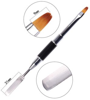 1 Pcs Dual-Ended Uv Borstel Schilderen Liner Pen Uv Gel Tekening Borstel Met Cap Acryl Strass Handvat Manicure nail Art Gereedschap